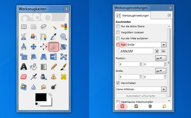 GIMP Tutorial - Werkzeugkasten
